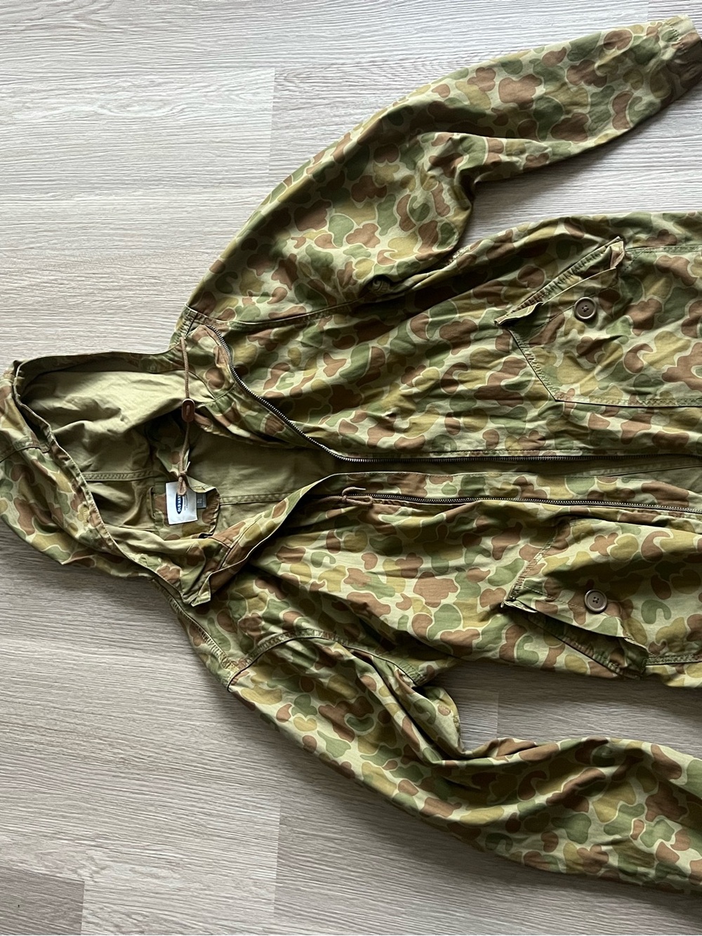 Old Navy Olive Green Camo Hooded Jacket